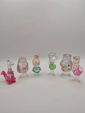 Rare 6 Flinstones Figurines Vintage Imperial 1976 Clear Lucite